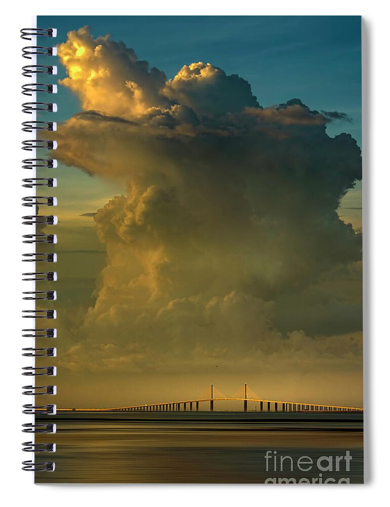 Bridge Spiral Notebook featuring the photograph The Mighty Skyway by Marvin Spates