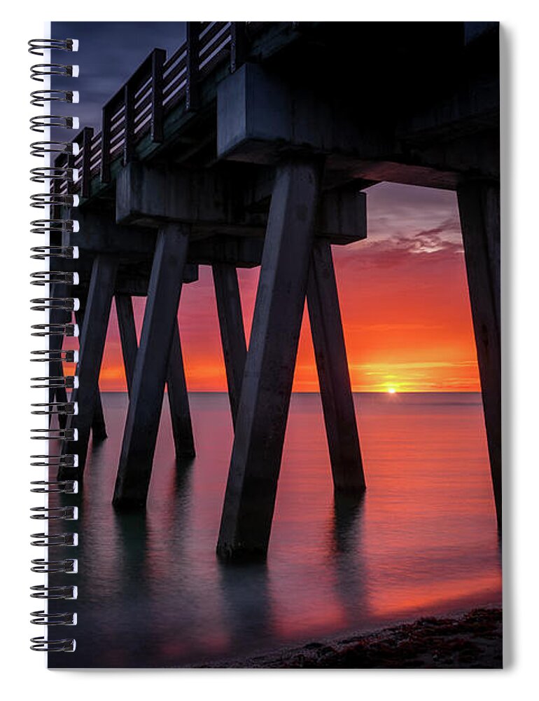 Brohard Park Spiral Notebook featuring the photograph The Most Amazing Sunset at the Pier in Venice, Florida 2 by Liesl Walsh
