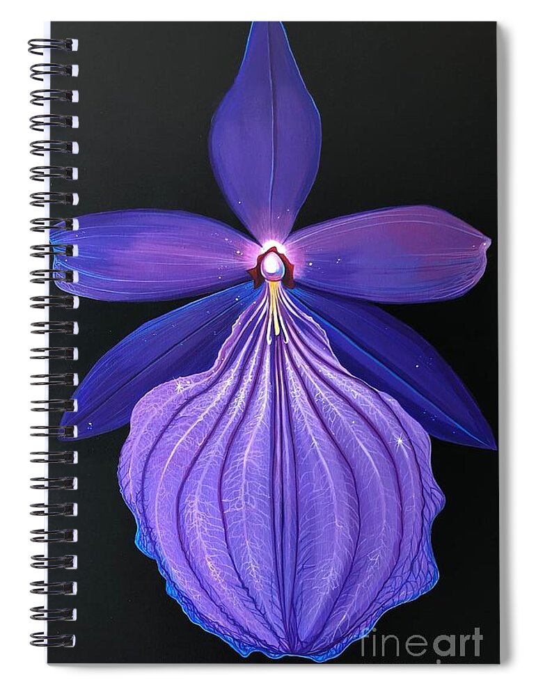 Orchid Spiral Notebook featuring the painting The Mystic by Hunter Jay