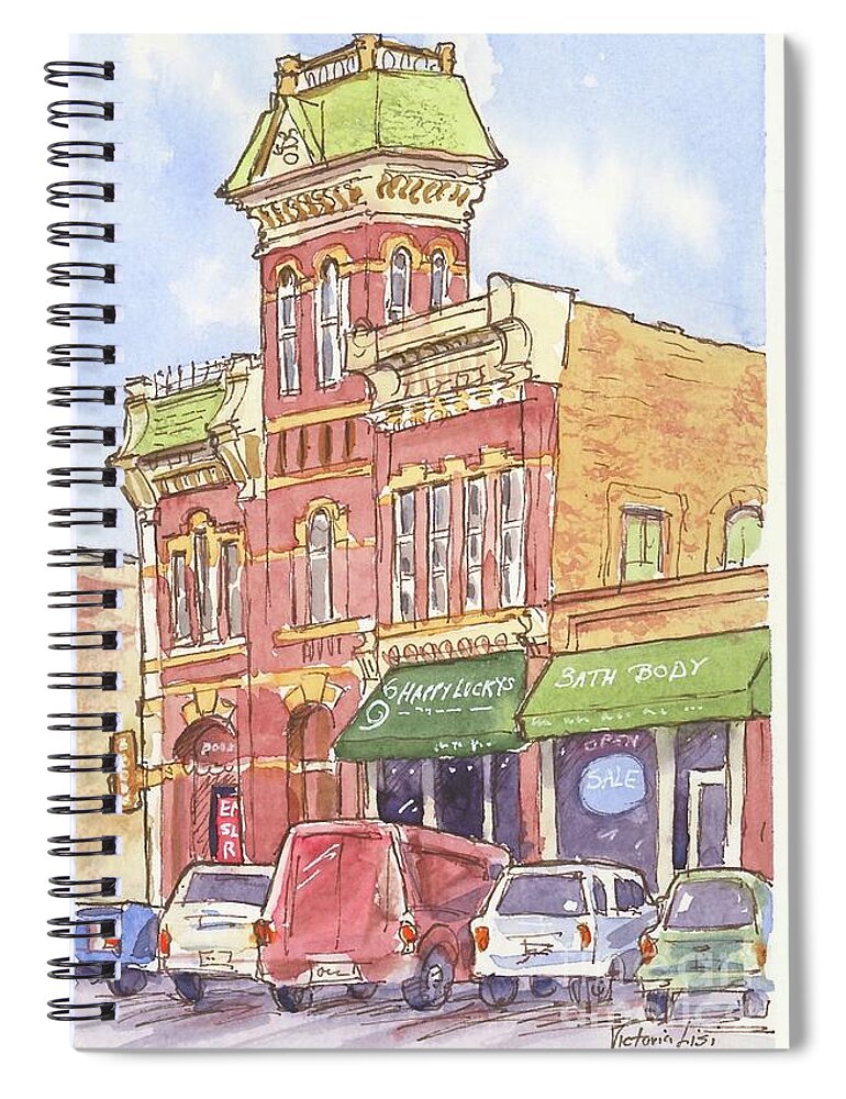 Fire House Books Spiral Notebook featuring the painting The Old Fire House by Victoria Lisi