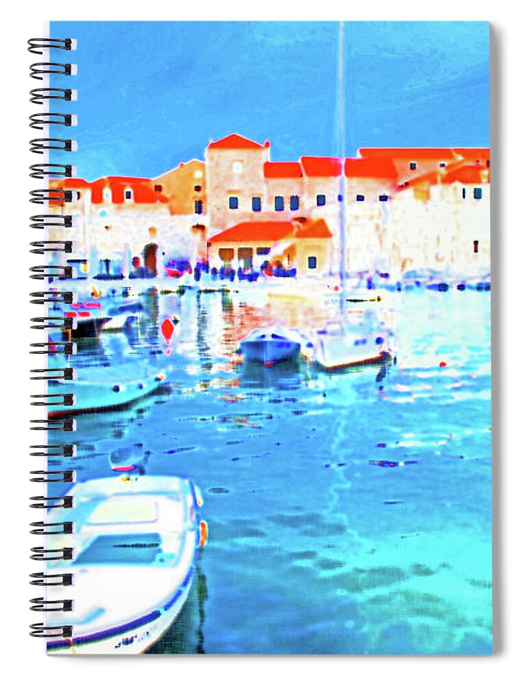 Croatia Spiral Notebook featuring the photograph The Old Harbor by Becqi Sherman