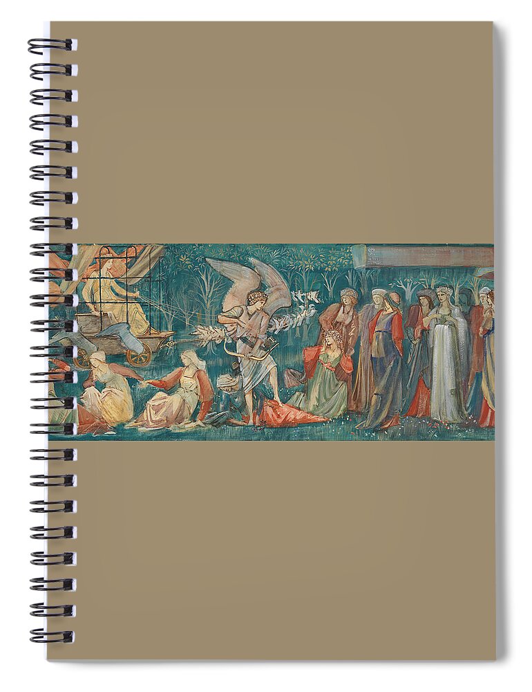 19th Century Art Spiral Notebook featuring the drawing The Passing of Venus by Edward Burne-Jones