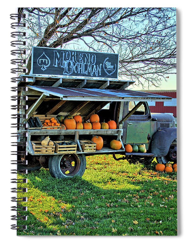 Truck Spiral Notebook featuring the photograph The Pumpkin Stand by Bonfire Photography
