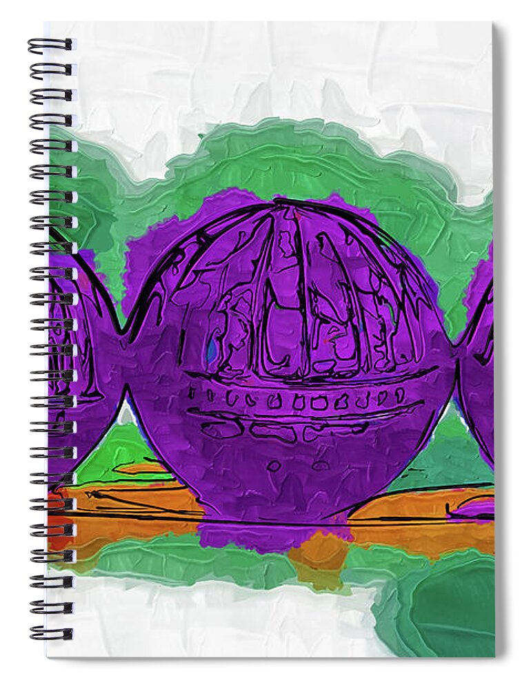 Balls Spiral Notebook featuring the digital art The Purple Balls by Kirt Tisdale