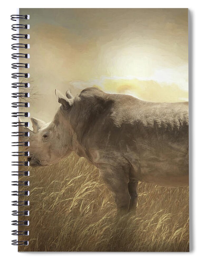 Rhinoceros Spiral Notebook featuring the photograph The Rhinoceros by Lori Deiter