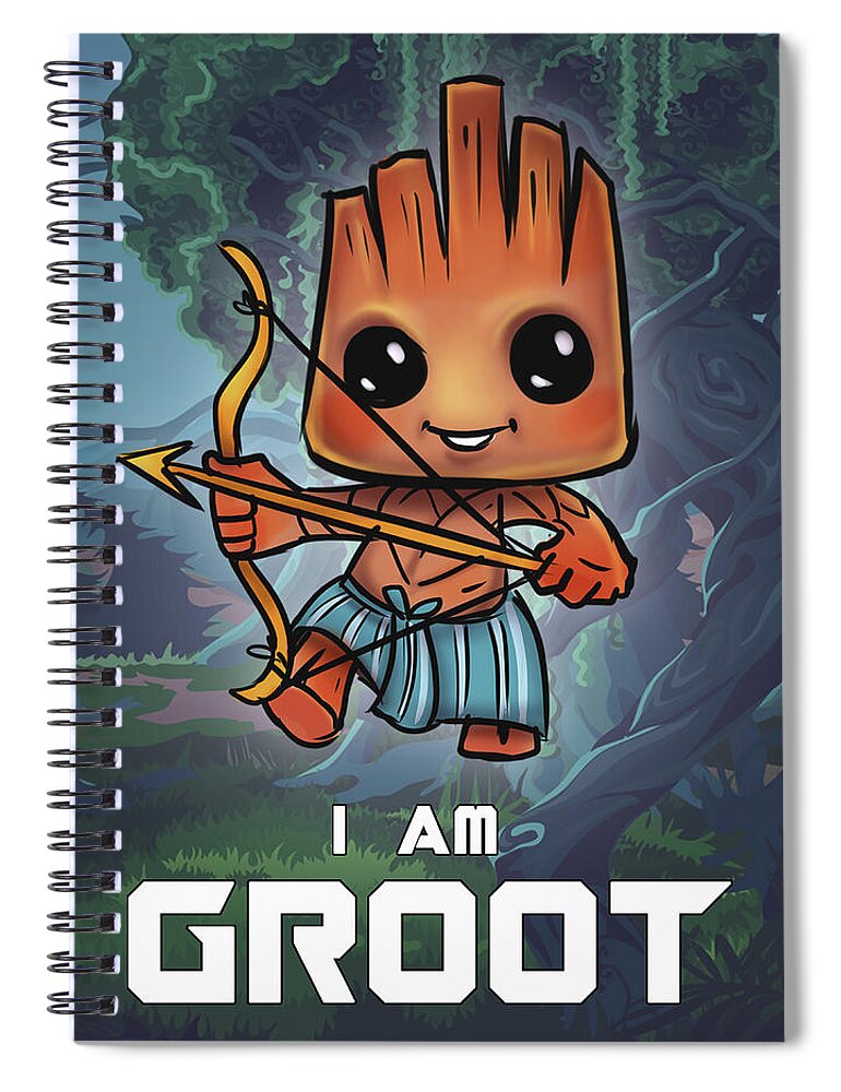 The Sagittariun Baby Groot Spiral Notebook by Asp Arts - Fine Art America