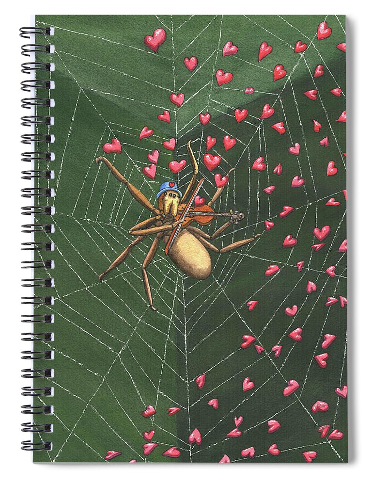 Spider Spiral Notebook featuring the painting The Soloist by Catherine G McElroy