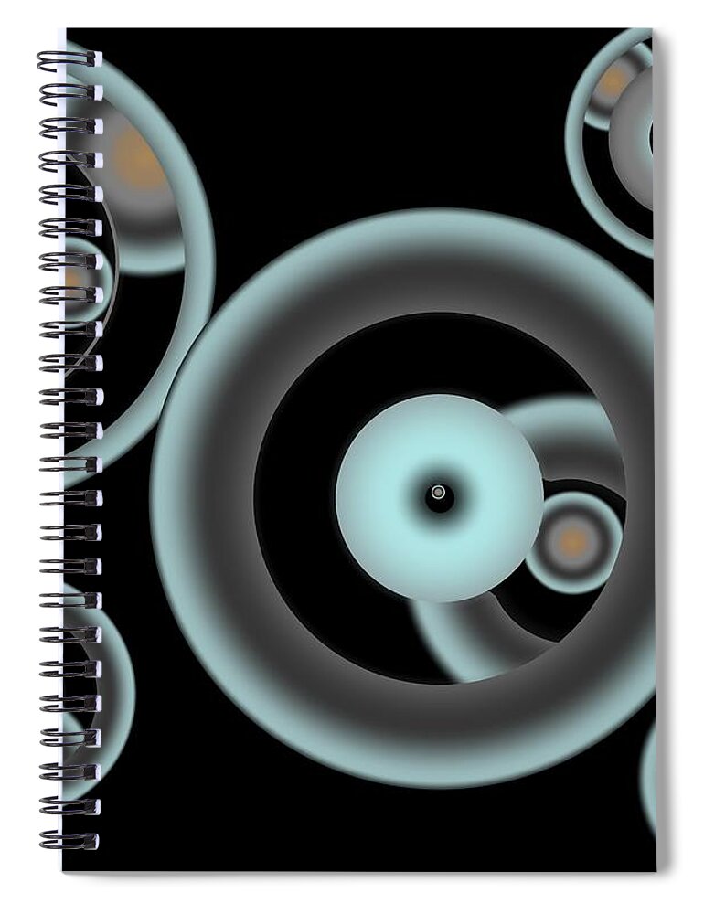 Modern Abstract Spiral Notebook featuring the drawing The Space Between Is Serene by Joan Stratton