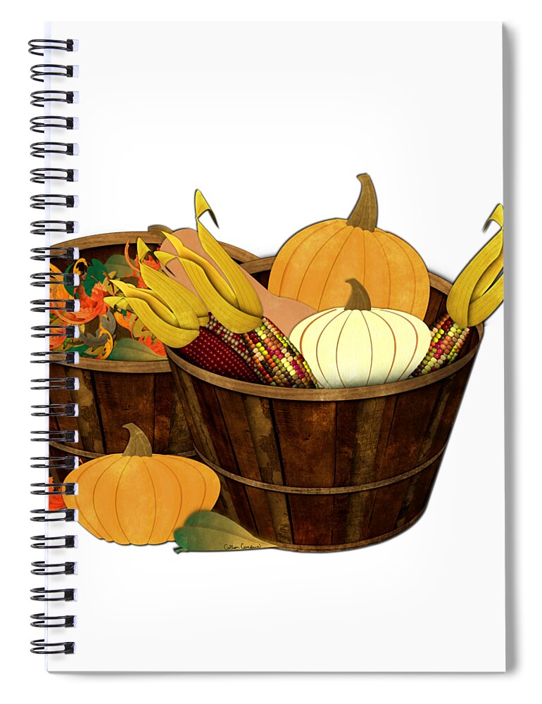 Basket Of Leaves Spiral Notebook featuring the photograph The Splendor of Autumn by Colleen Cornelius