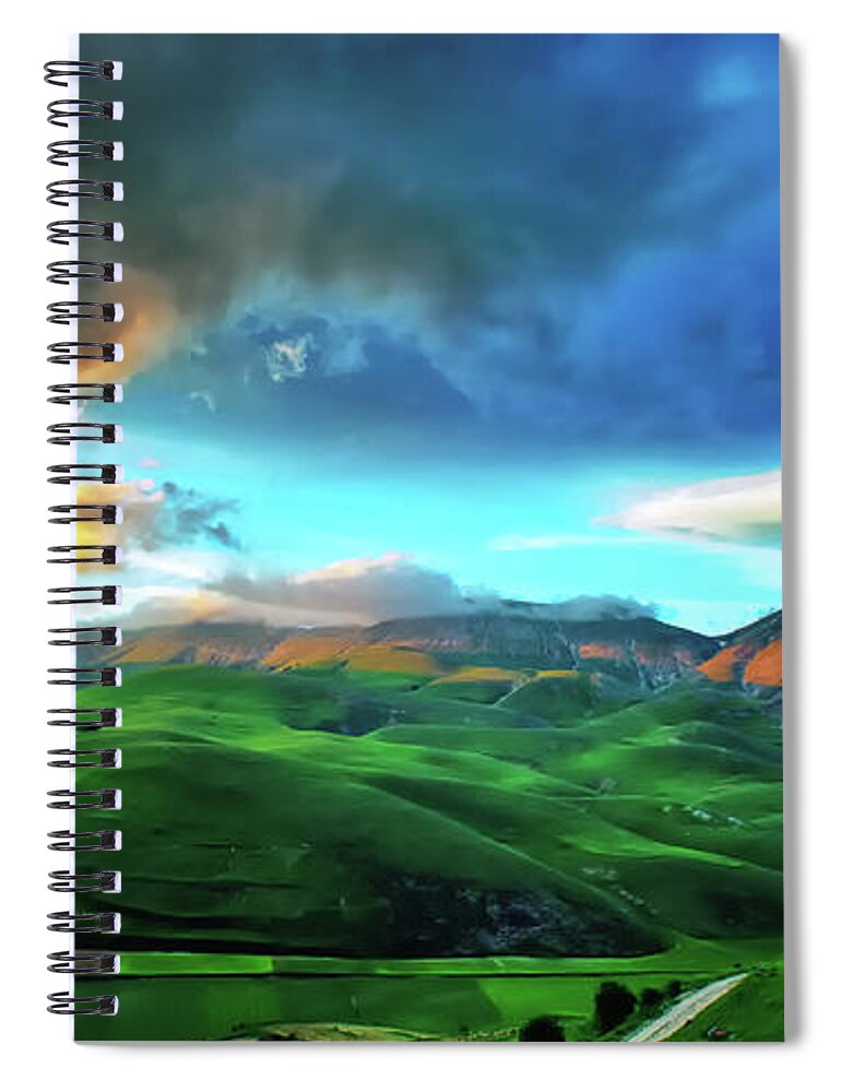 Tranquility Spiral Notebook featuring the photograph The Sunset At Castelluccio Di Norcia by Fabrizio Massetti