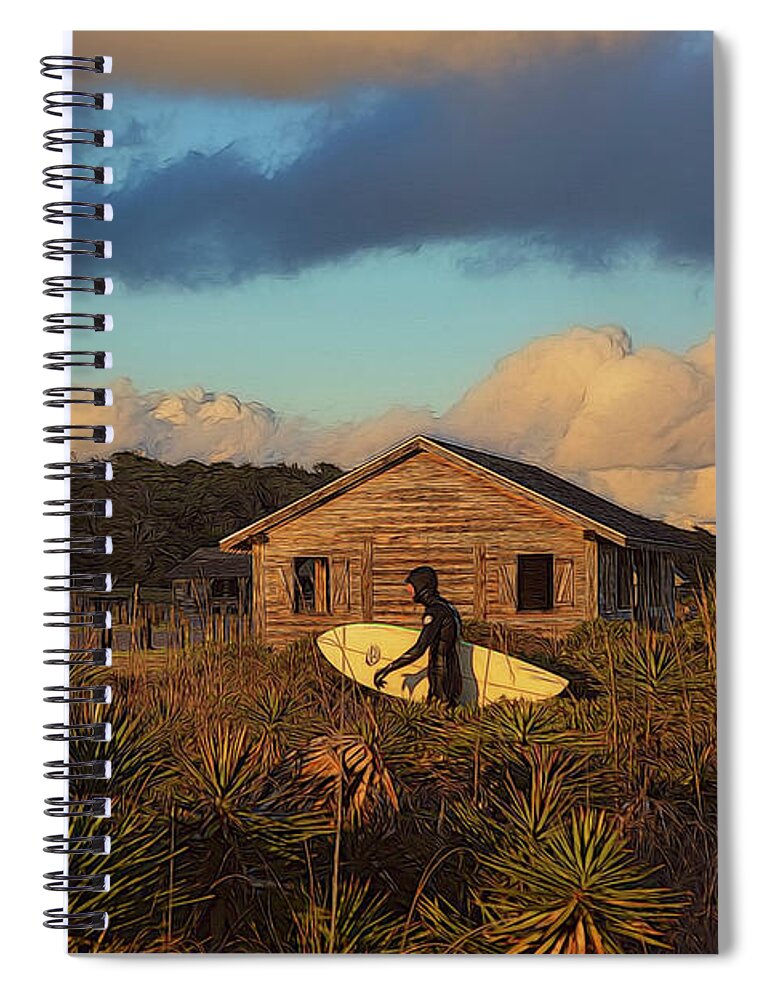 Surfing Spiral Notebook featuring the photograph The Surfer by Kathy Baccari