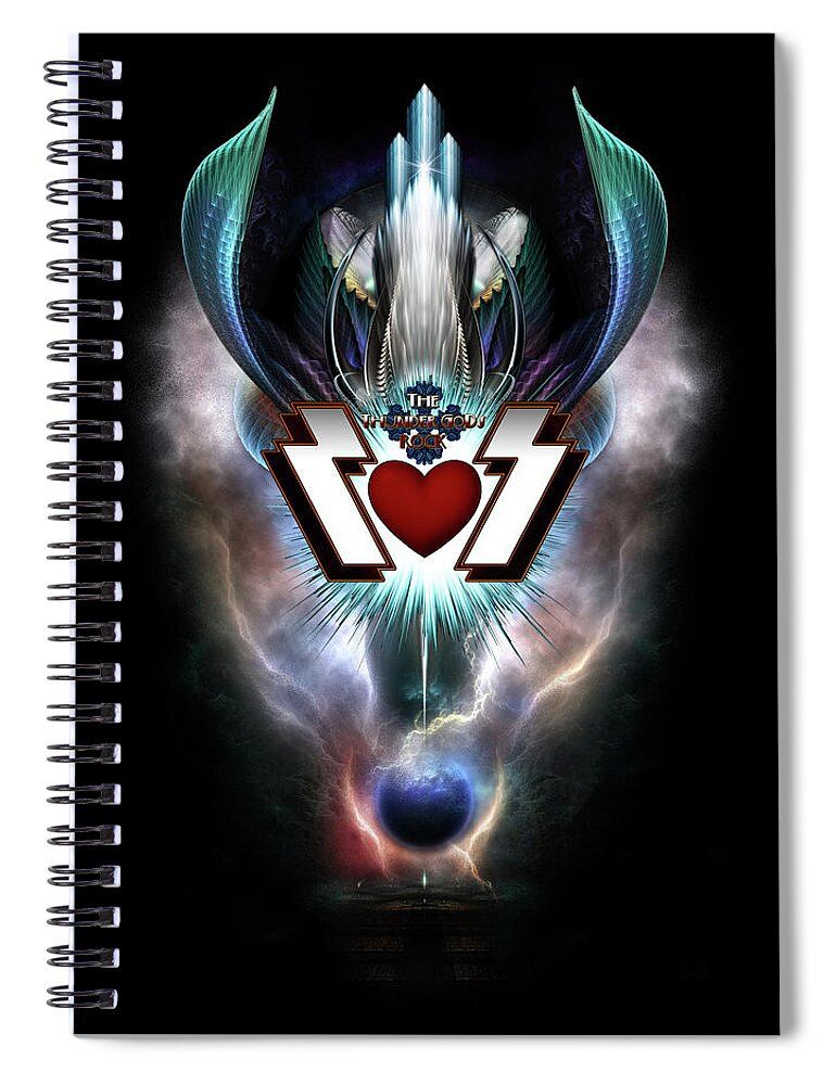 Thunder Spiral Notebook featuring the digital art The Thunder Gods Rock by Rolando Burbon
