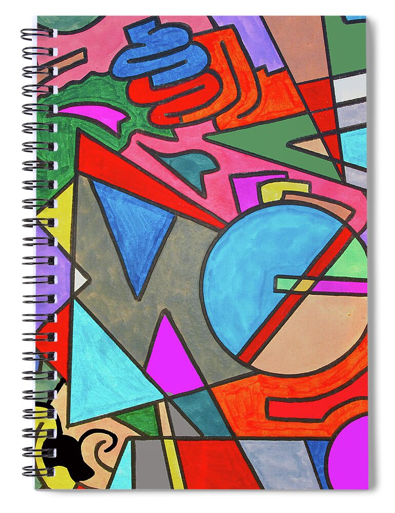 Cubism Spiral Notebook featuring the painting The Time Machine by Robert Margetts