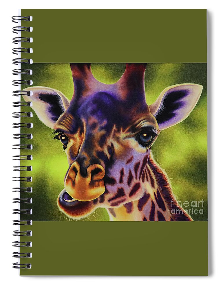 Giraffe Spiral Notebook featuring the drawing The Tower by Kinsey Lane