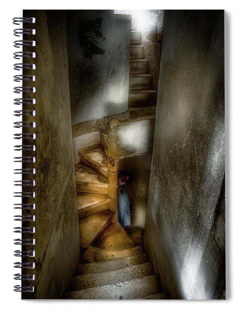 Quarantine Spiral Notebook featuring the photograph The warder of the way out by Micah Offman