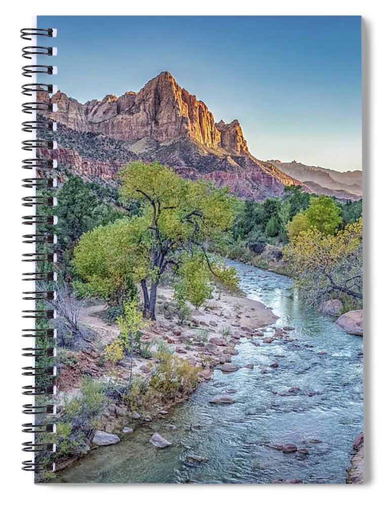 Utah Spiral Notebook featuring the photograph The Watchman by Melissa Lipton