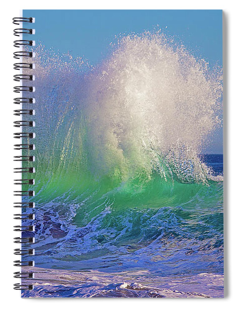 Wave Spiral Notebook featuring the photograph The Wave by John Rodrigues