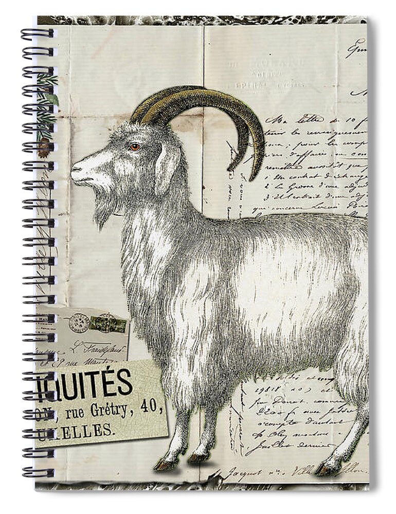  Spiral Notebook featuring the digital art The White Billy by Terry Kirkland Cook