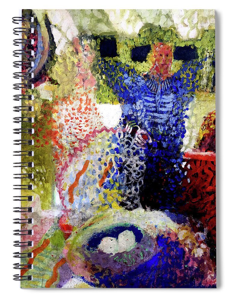 New Orleans . Spiral Notebook featuring the painting The Word Was Made Flesh The Egg And I by Amzie Adams
