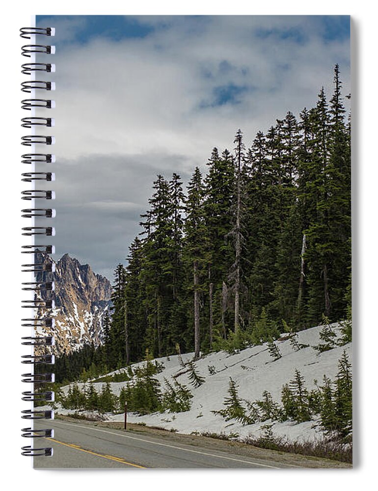 Mountain Spiral Notebook featuring the photograph A mountain at the end of the road, North Cascades National Park, Washington by Julieta Belmont
