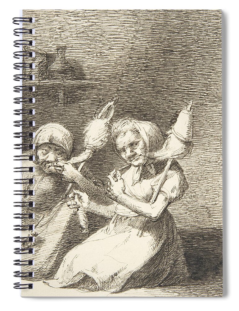 19th Century Art Spiral Notebook featuring the photograph They Spin Well by Leonardo Alenza