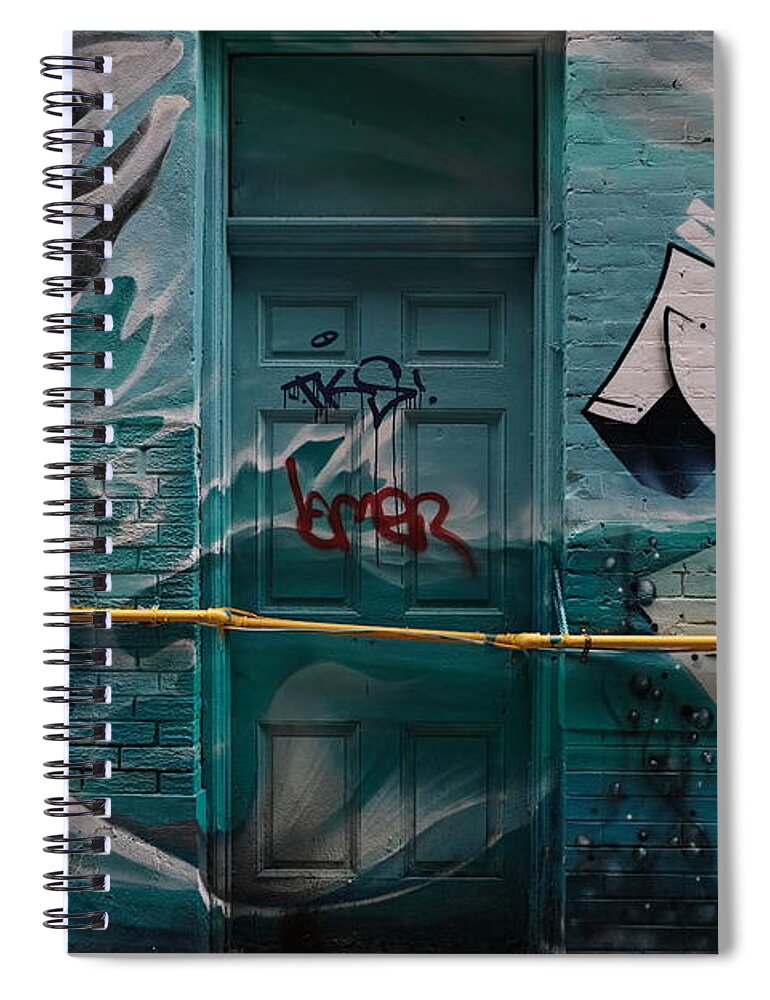 Urban Spiral Notebook featuring the photograph This Door Again by Kreddible Trout