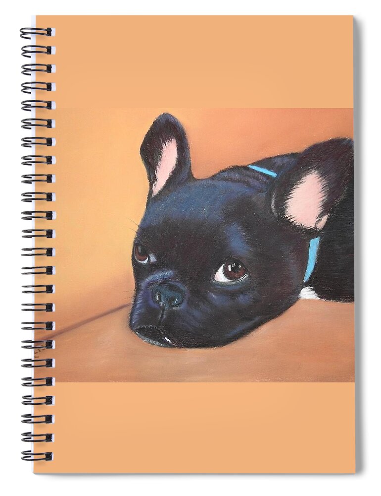 Dog Spiral Notebook featuring the pastel This Is Max by Carol Corliss