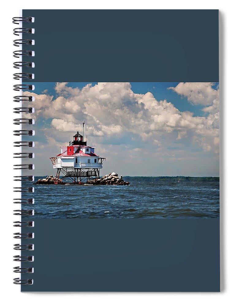 Lighthouse Spiral Notebook featuring the photograph Thomas Point Shoal Lighthouse by Jill Love