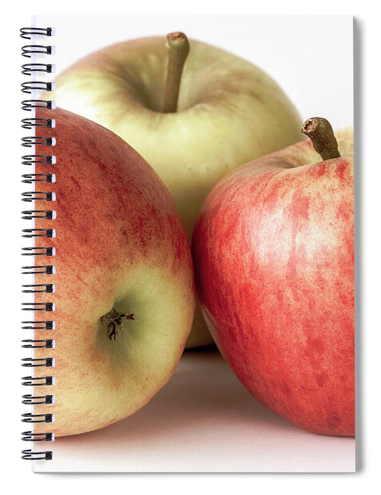 Apple Spiral Notebook featuring the photograph Three Apples by Tanya C Smith