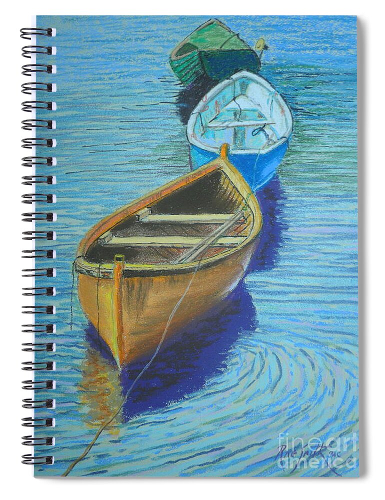 Pastels Spiral Notebook featuring the pastel Three Dorys by Rae Smith PAC