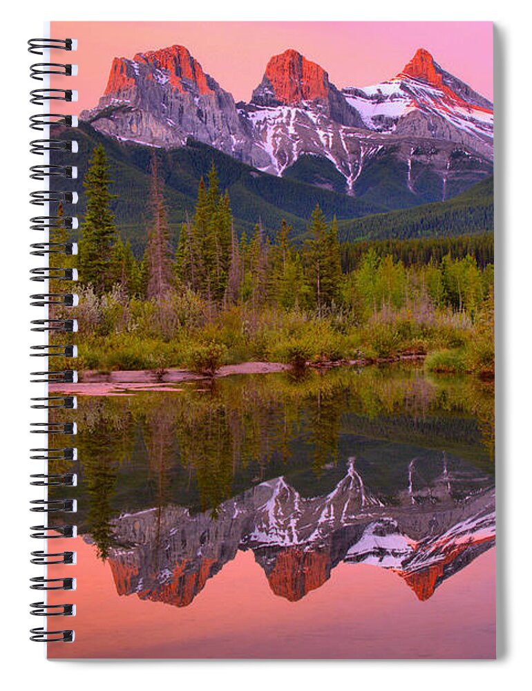 Three Sisters Spiral Notebook featuring the photograph Three Sisters Sunrise Spectacular by Adam Jewell