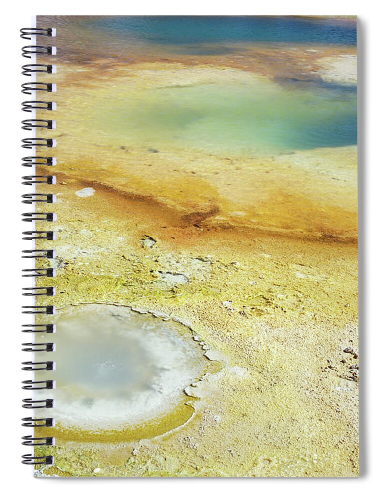 West Thumb Geyser Basin Spiral Notebook featuring the photograph Thumb Geyser, Yellowstone National by Peter Haigh