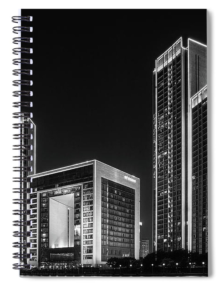 Skyline Spiral Notebook featuring the photograph Tianjin skyline by Iryna Liveoak