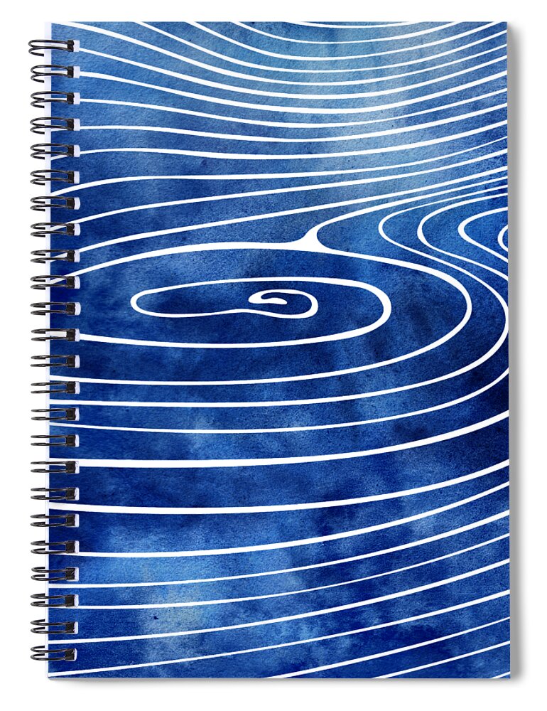 Wave Spiral Notebook featuring the mixed media Tide XVII by Stevyn Llewellyn