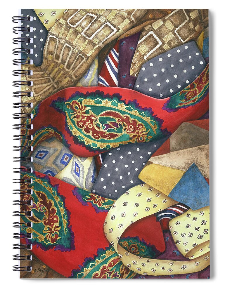 Ties Spiral Notebook featuring the painting Tie One On by Lori Taylor