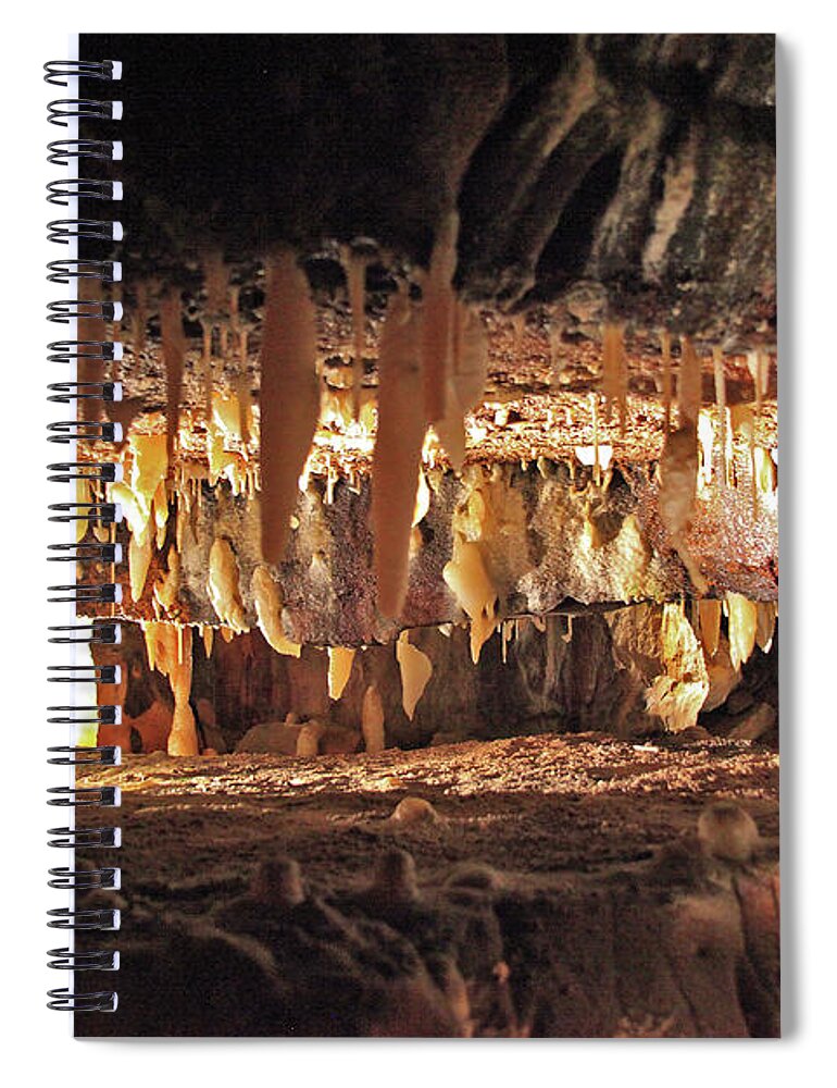 Ohio Caverns Spiral Notebook featuring the photograph Tight Crawl by Gary Kaylor