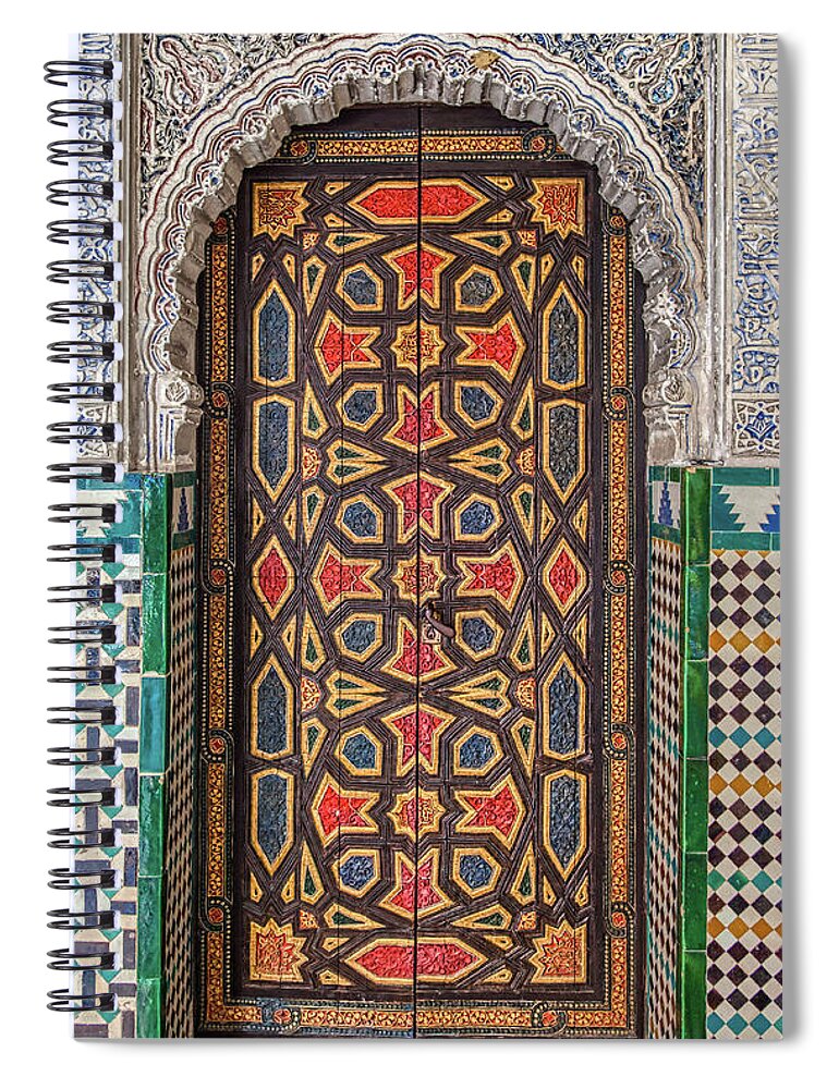 Door Spiral Notebook featuring the photograph Tiled Door of Sevilla by David Letts