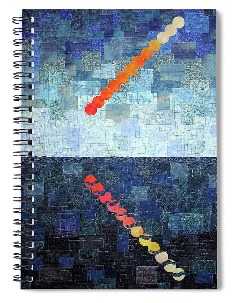 Abstract Spiral Notebook featuring the tapestry - textile Time Lapse Moon Rise by Pam Geisel