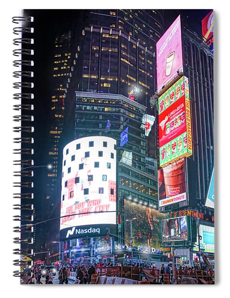 New York City Spiral Notebook featuring the photograph Times Square by Mark Andrew Thomas