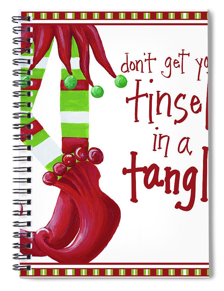Tinsel Spiral Notebook featuring the painting Tinsel In A Tangle by Gina Ritter