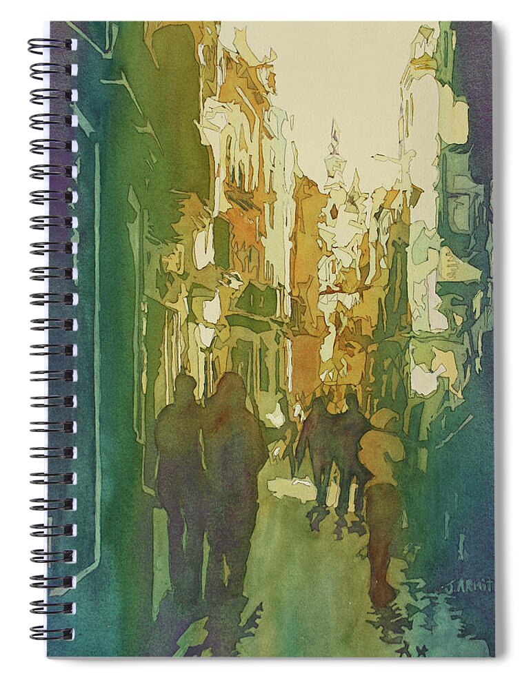 Seville Spiral Notebook featuring the painting To the Cathedral by Jenny Armitage