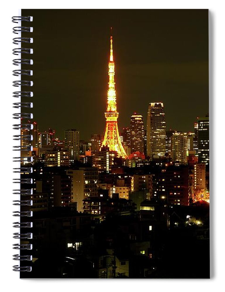 Tokyo Tower Spiral Notebook featuring the photograph Tokyo Tower From The Wereabouts Of by (c) José Manuel Segura (@ungatonipon)