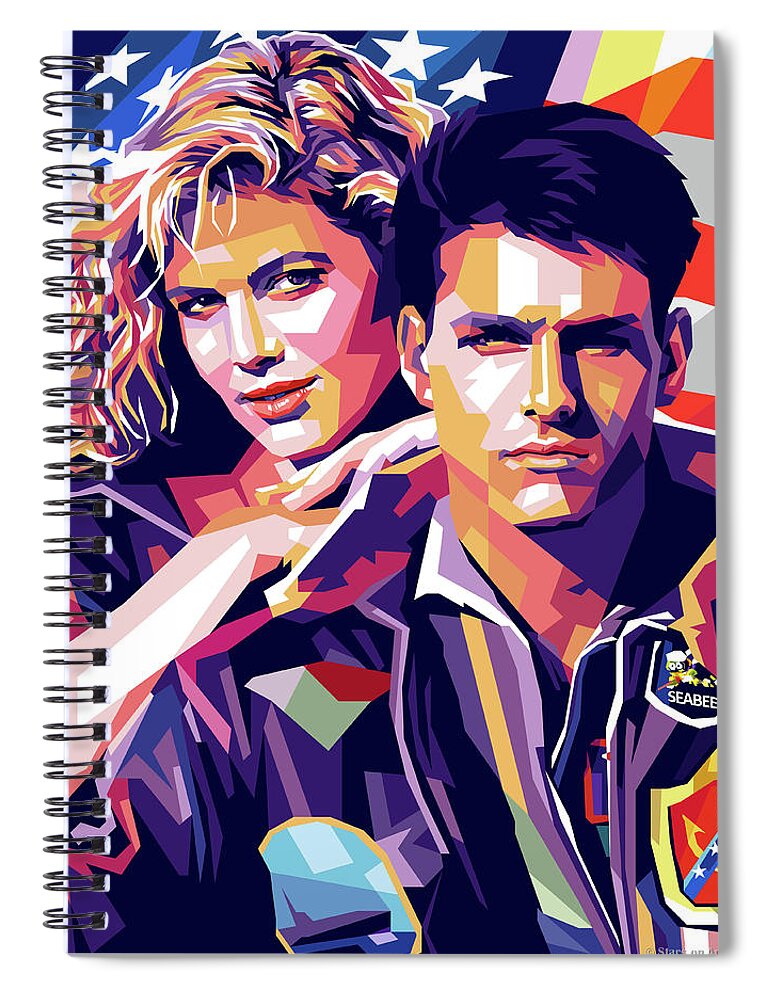 Synopsis Spiral Notebook featuring the digital art Tom Cruise and Kelly McGillis - synopsis by Movie World Posters