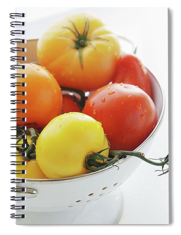 White Background Spiral Notebook featuring the photograph Tomatoes by Lucytxcicipeng