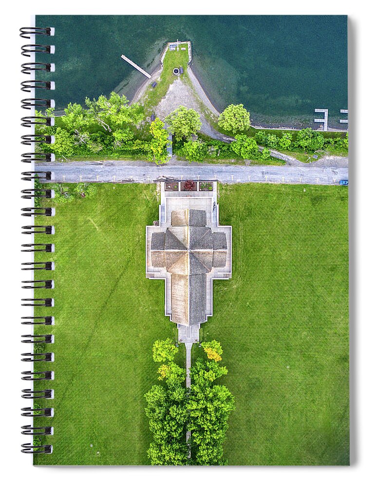 Finger Lakes Spiral Notebook featuring the photograph Top Down View Of Norton Chapel by Anthony Giammarino