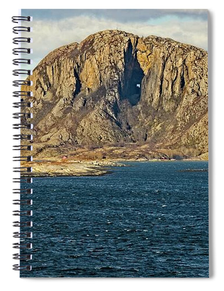 Torghatten Spiral Notebook featuring the photograph Torghatten Mountain Norway by Martyn Arnold