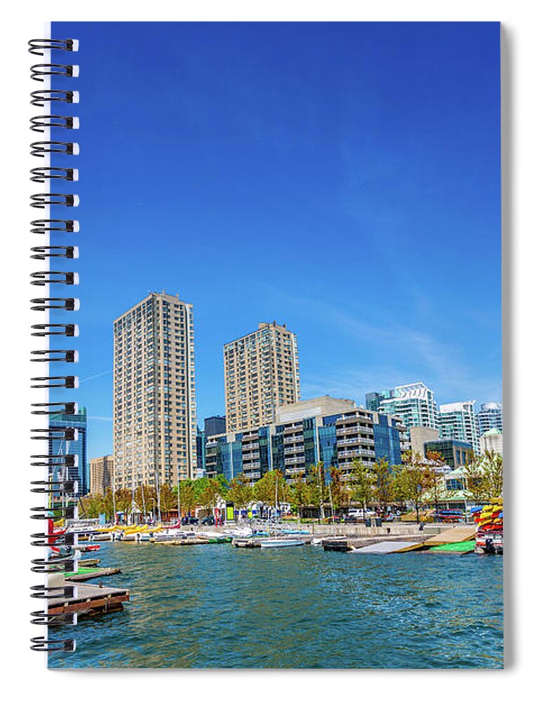 Scenics Spiral Notebook featuring the photograph Toronto Harbour Front In Summer Canada by Mlenny