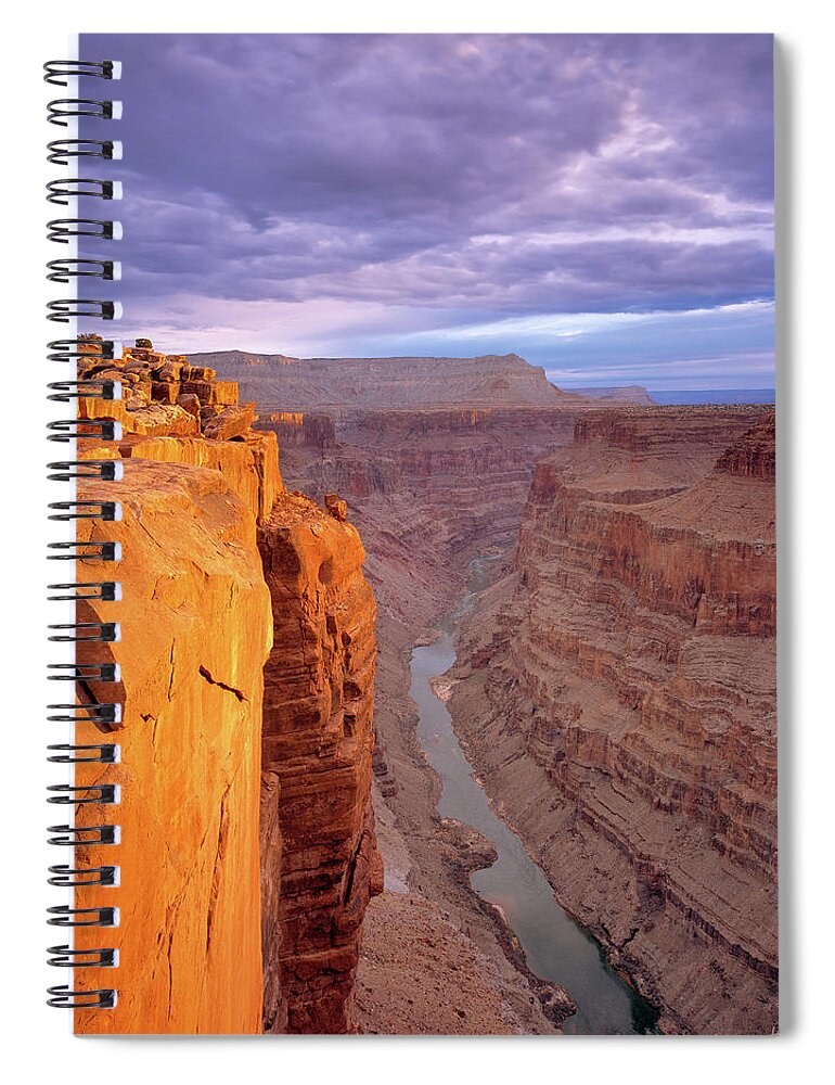 Arizona Spiral Notebook featuring the photograph Toroweap Overlook Cliff by Leland D Howard