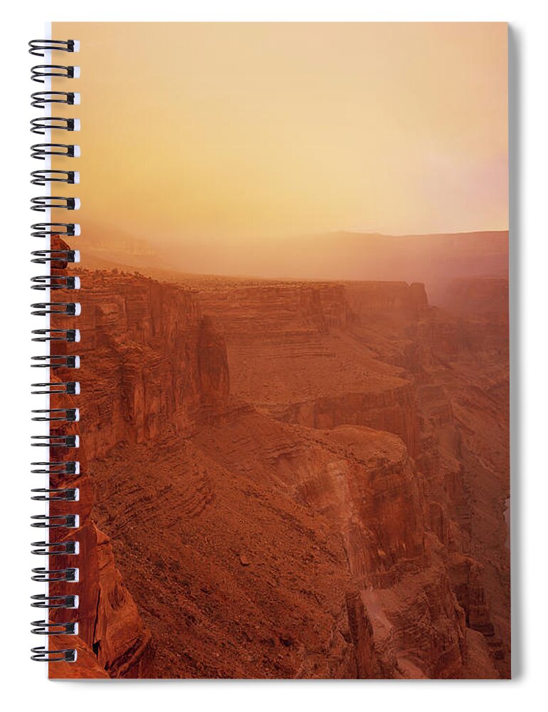 Grand Canyon Spiral Notebook featuring the photograph Toroweap Overlook Storm Sunrise by Leland D Howard