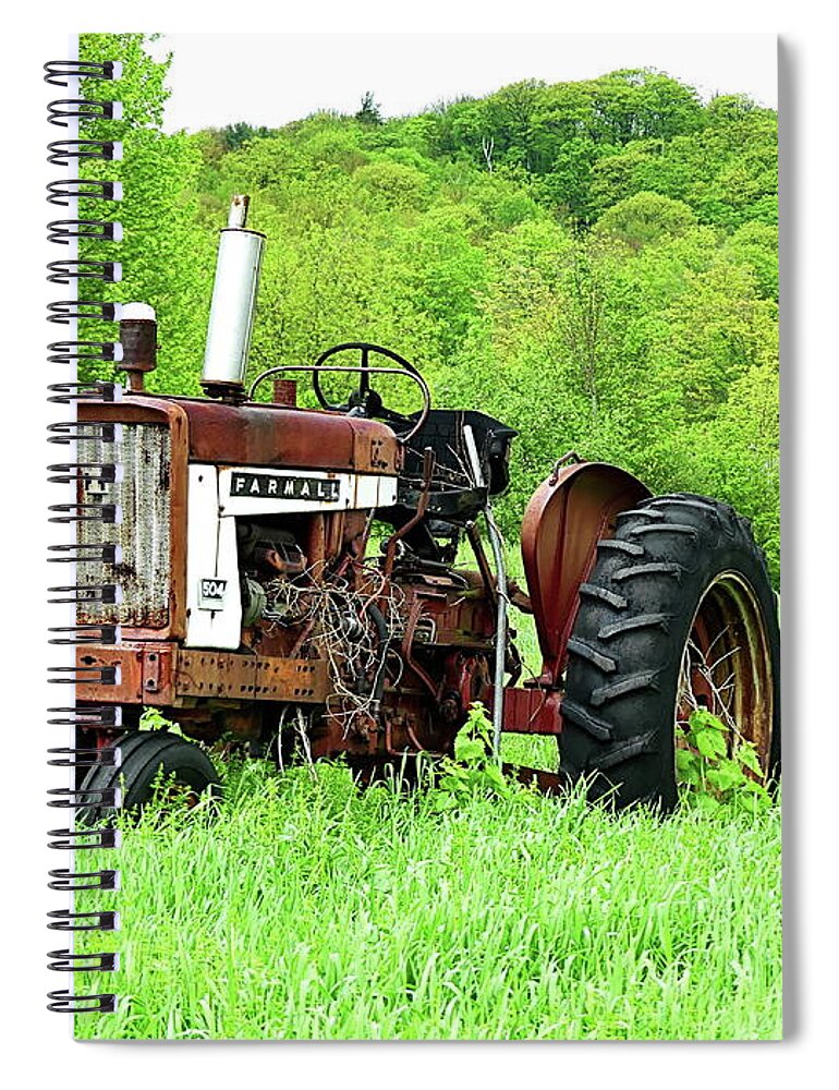 Tractor Spiral Notebook featuring the photograph Tractor Farmall 504 by Lyuba Filatova